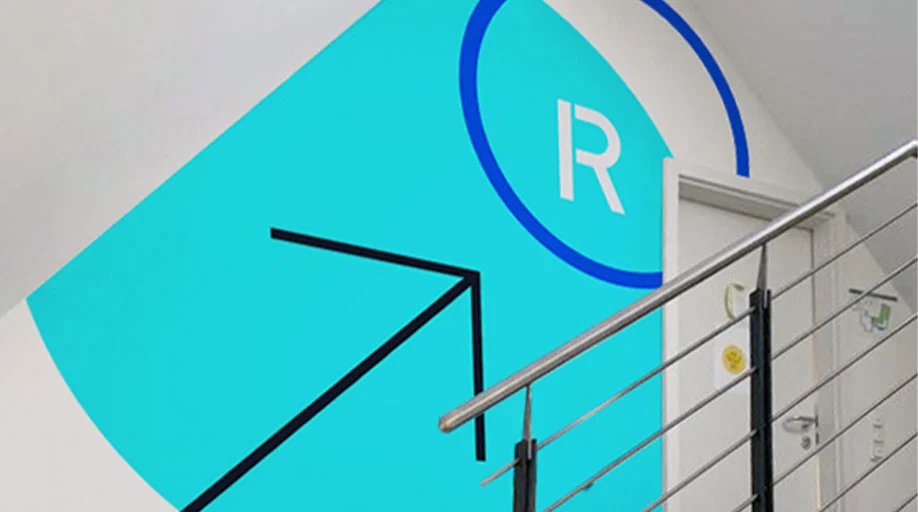 Roboyo office stairwell graphic